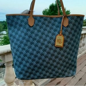NWT Ralph Lauren Tote // Blue RL Logo